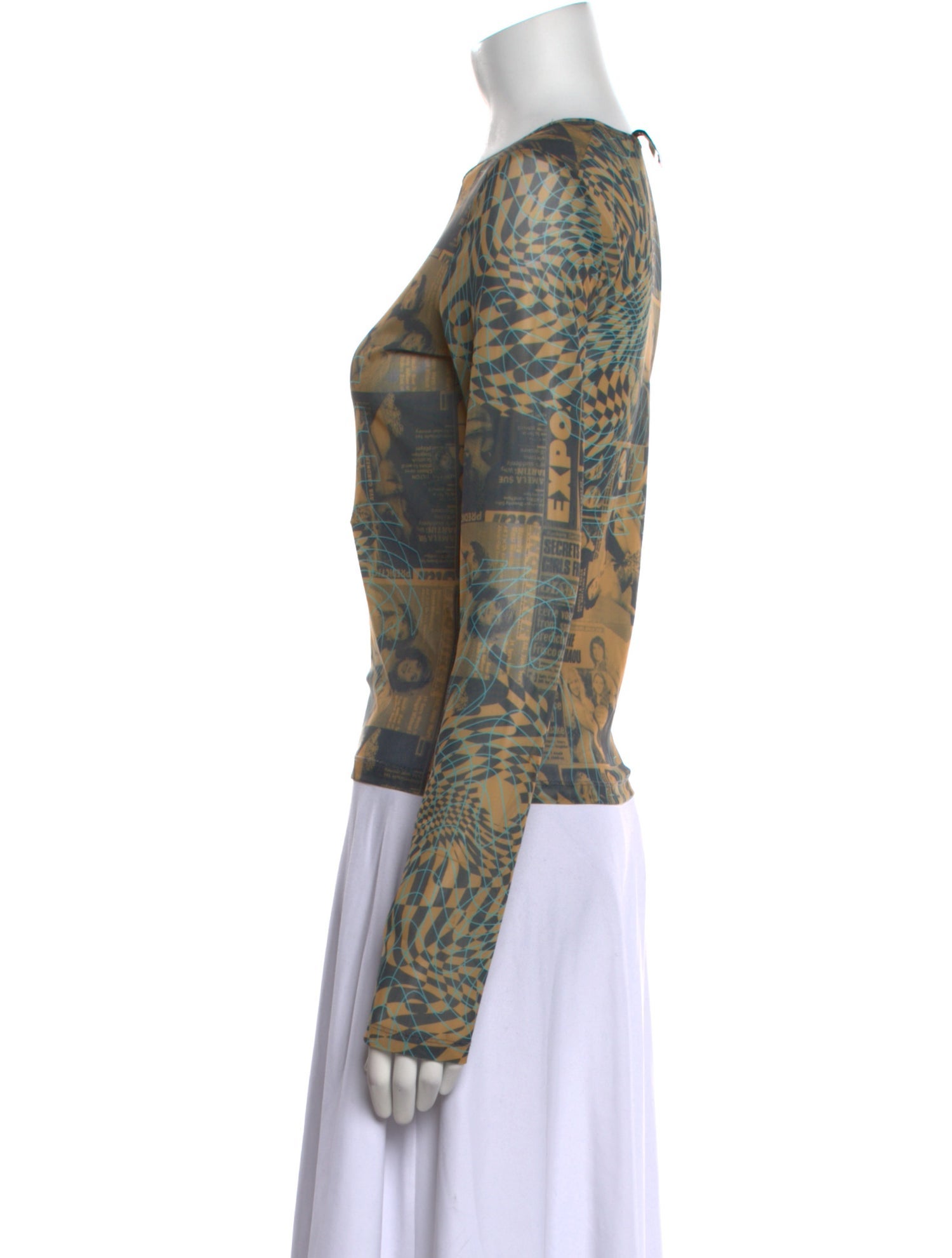 Miaou Printed Crew Neck Top